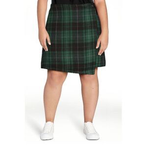 Womens Juniors Plaid Flannel Faux Wrap Skirt Size XL (15/17)